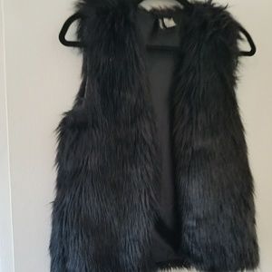 Black fur vest